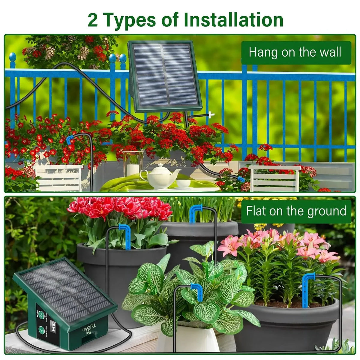Solar Irrigation System for Garden Balcony Automatic Drip Irrigation System DIY Garden Watering System, view 6
