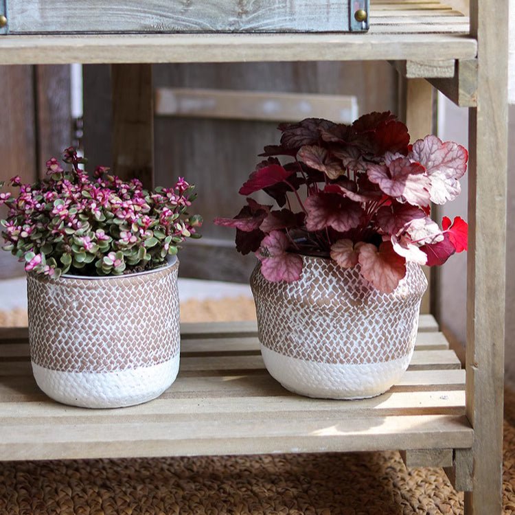 Boho Straw-Look Flower Planter, view 2