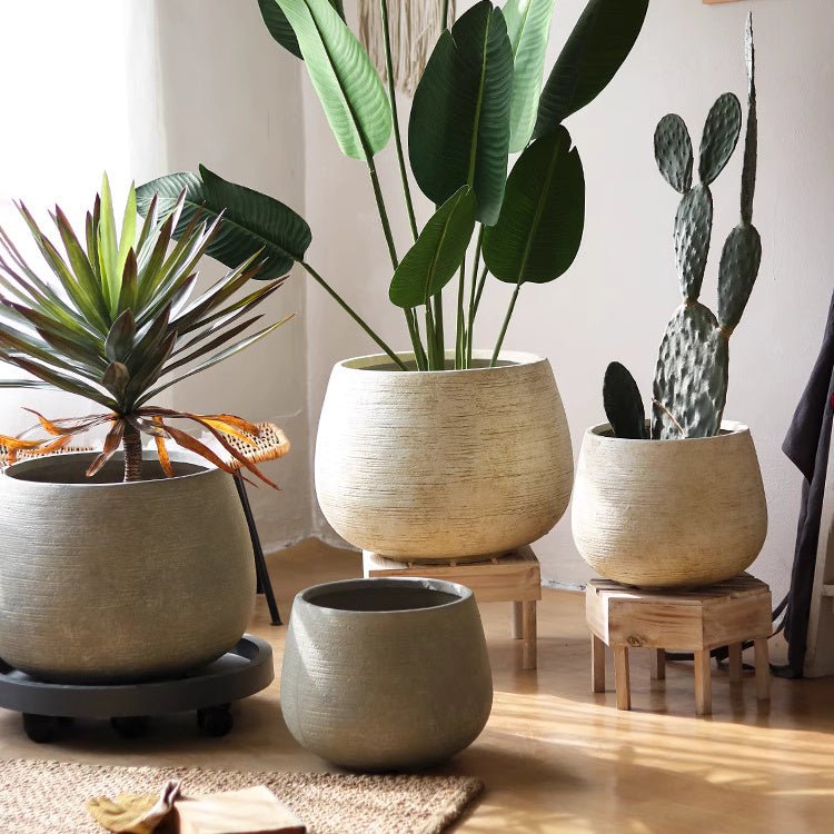 Rustic Globe Cement Planter, view 2
