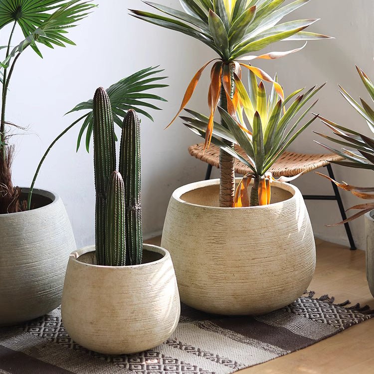 Rustic Globe Cement Planter, view 3