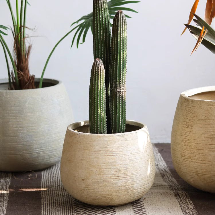 Rustic Globe Cement Planter, view 5