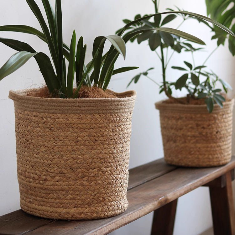 Natural Cylinder Storage and Planter Basket, view 2