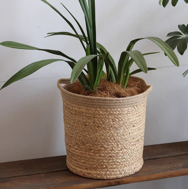 Natural Cylinder Storage and Planter Basket, view 3