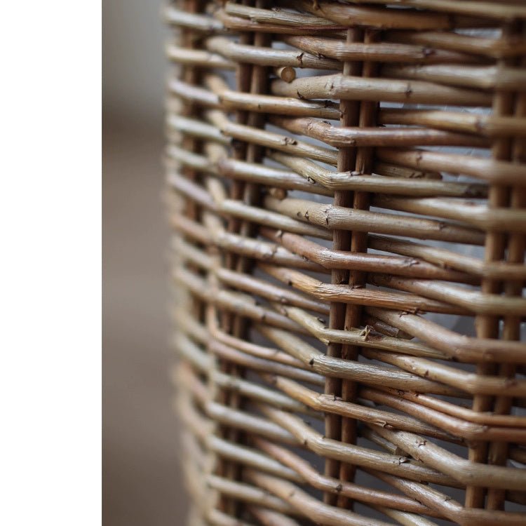 Rustic Round Wicker Planter with Liner, view 8