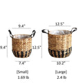 Two-Tone Basket Planter with Leather Handles, view 12