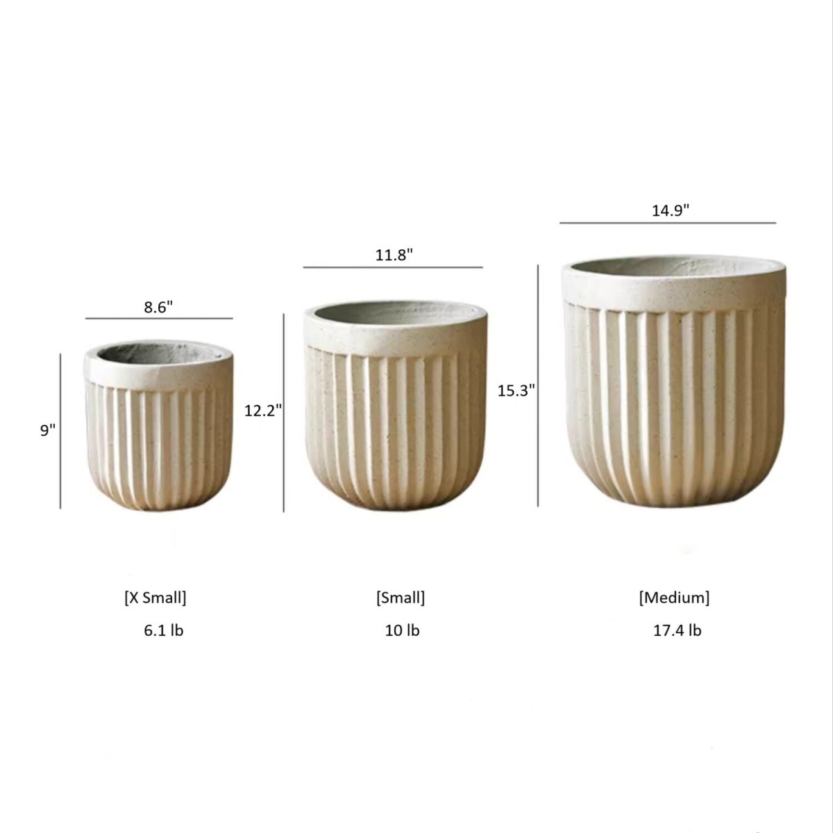 Nordic Vertical Stripe Flower Pot, view 8