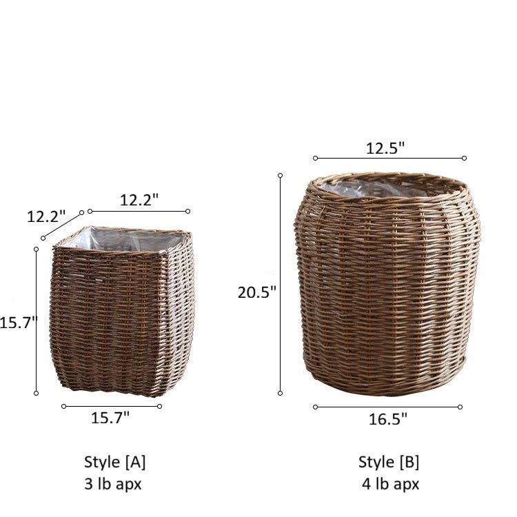 Natural Wicker Floor Planter Basket with Liner, view 8