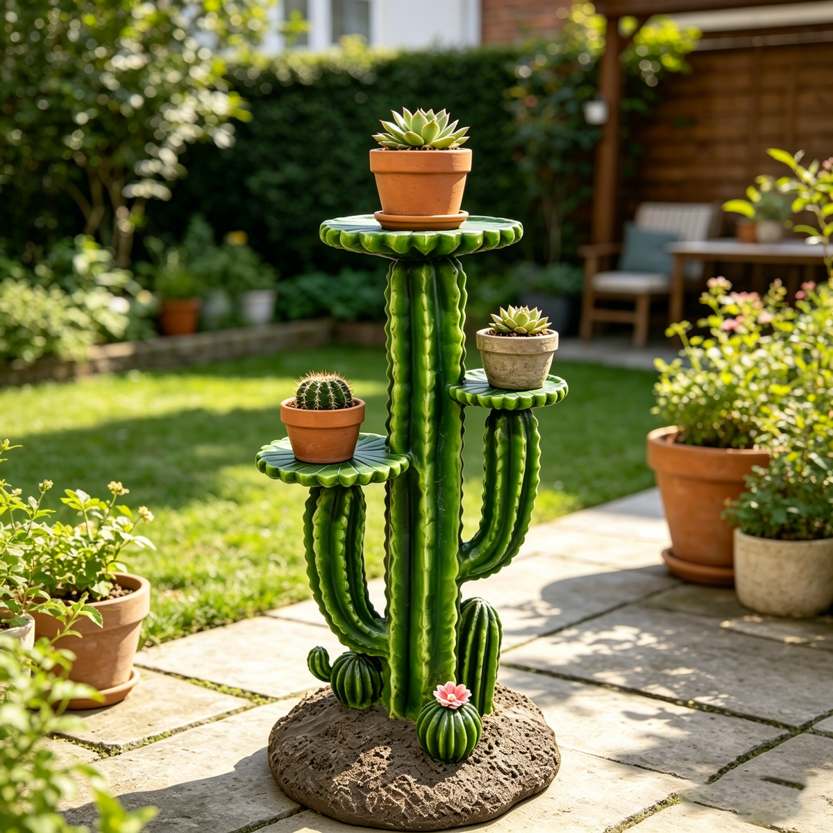 32" resin saguaro cactus plant stand, view 10