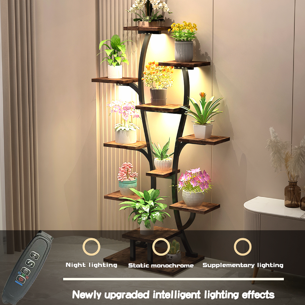 Vase-shaped plant stand with grow lights, view 8