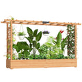 Wood Raised Garden Bed with Trellis - Large Outdoor Planter Box