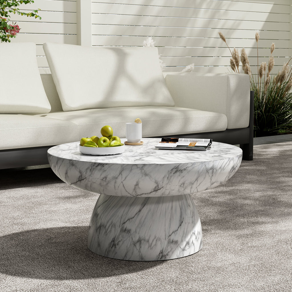 MGO Faux Marble Coffee Table for Indoor and Outdoor Use, view 2