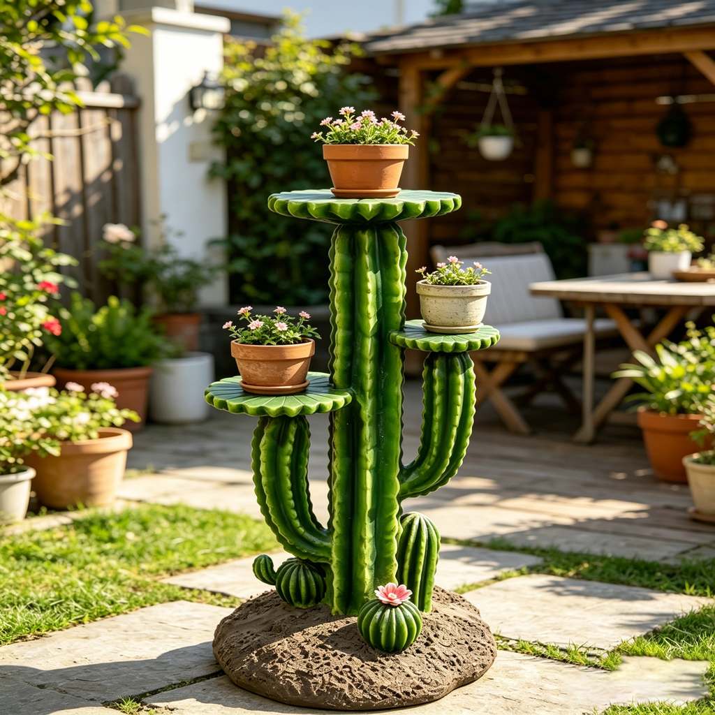 32" resin saguaro cactus plant stand