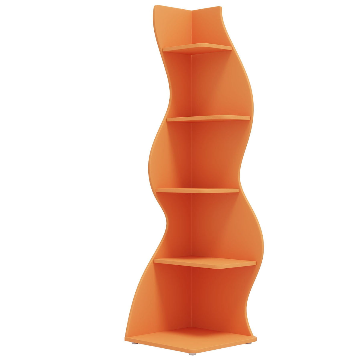 5-tier wavy corner bookshelf and plant stand, view 5
