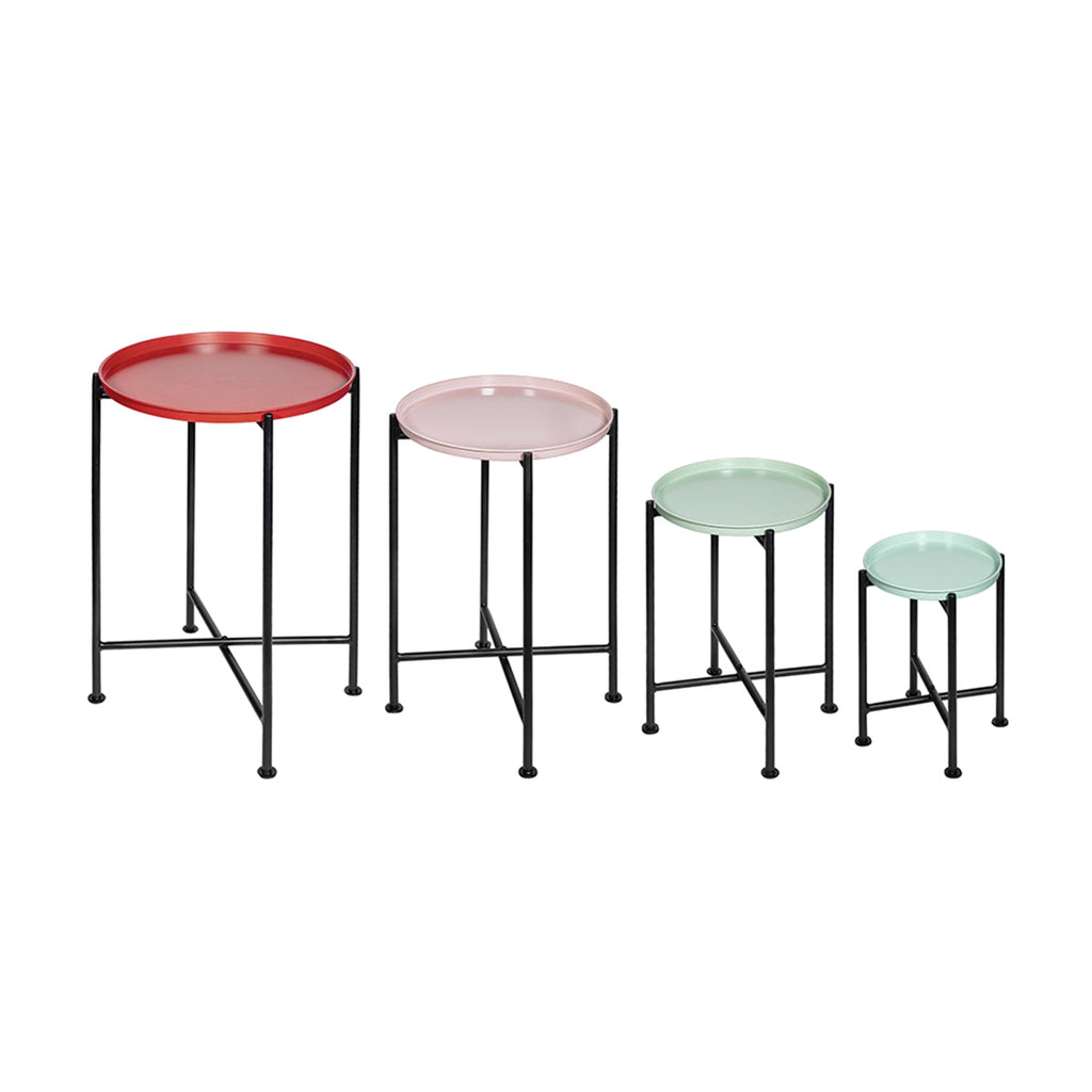 Set of 4 multicolor nesting plant stands, view 2
