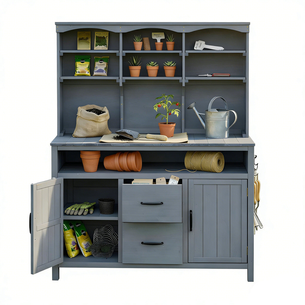 TOPMAX Large Fir Wood Potting Bench, view 8