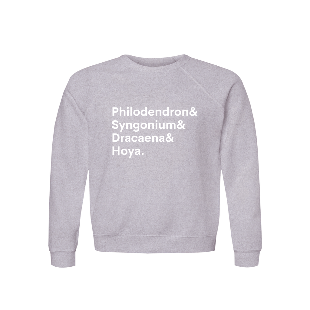 Philodendron, Syngonium, Dracaena & Hoya Plant Lover Sweatshirt – Organic Cotton Raglan, view 13