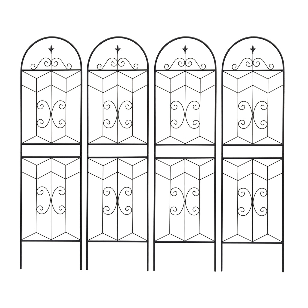 4 Pack Elegant Black Iron Garden Trellis, view 2