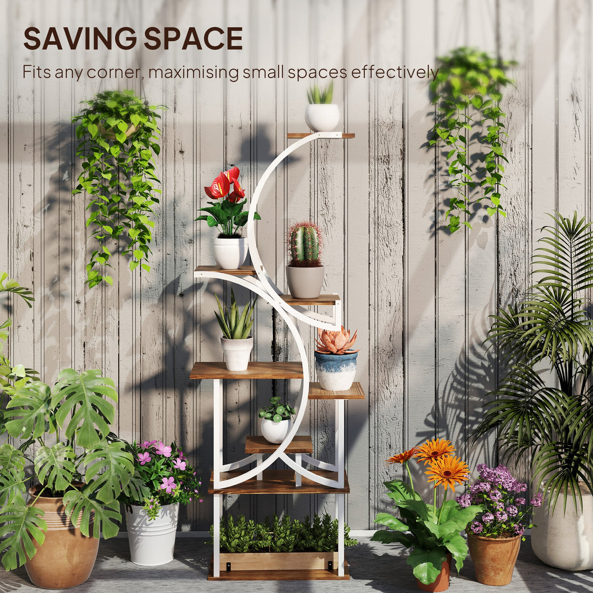 Outsunny 8-tier S-shaped plant stand, view 5