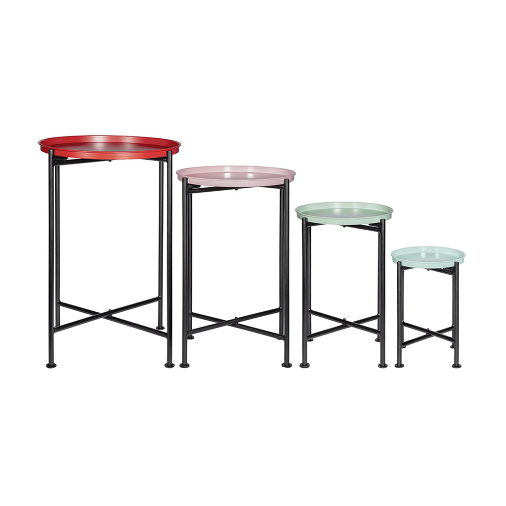 Set of 4 multicolor nesting plant stands, view 3