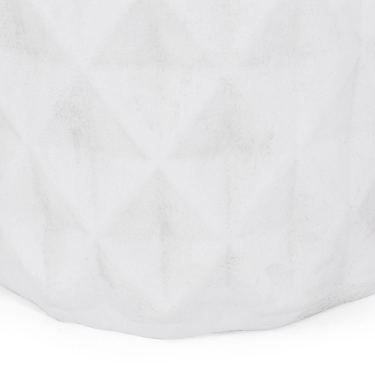 Diamond-Pattern Cylinder Concrete Side Table – Antique White, view 7