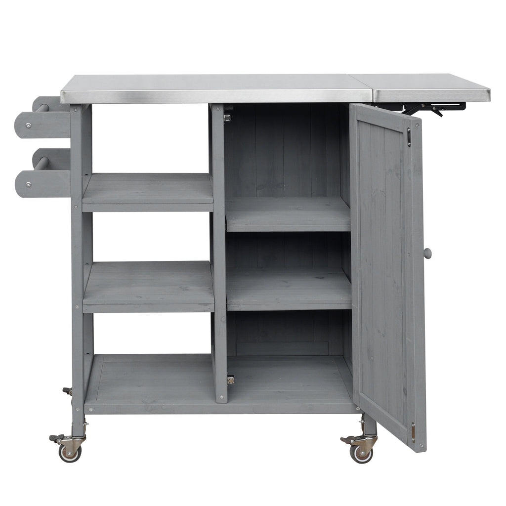Foldable Outdoor Kitchen Island Patio Kitchen Cart, view 6