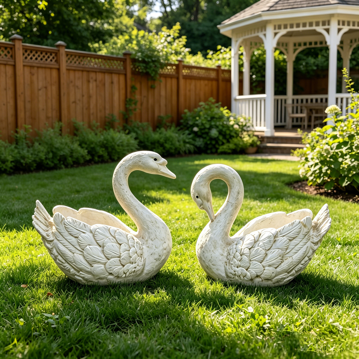 12.6'' Tall Swan Sculpture Planter, view 9