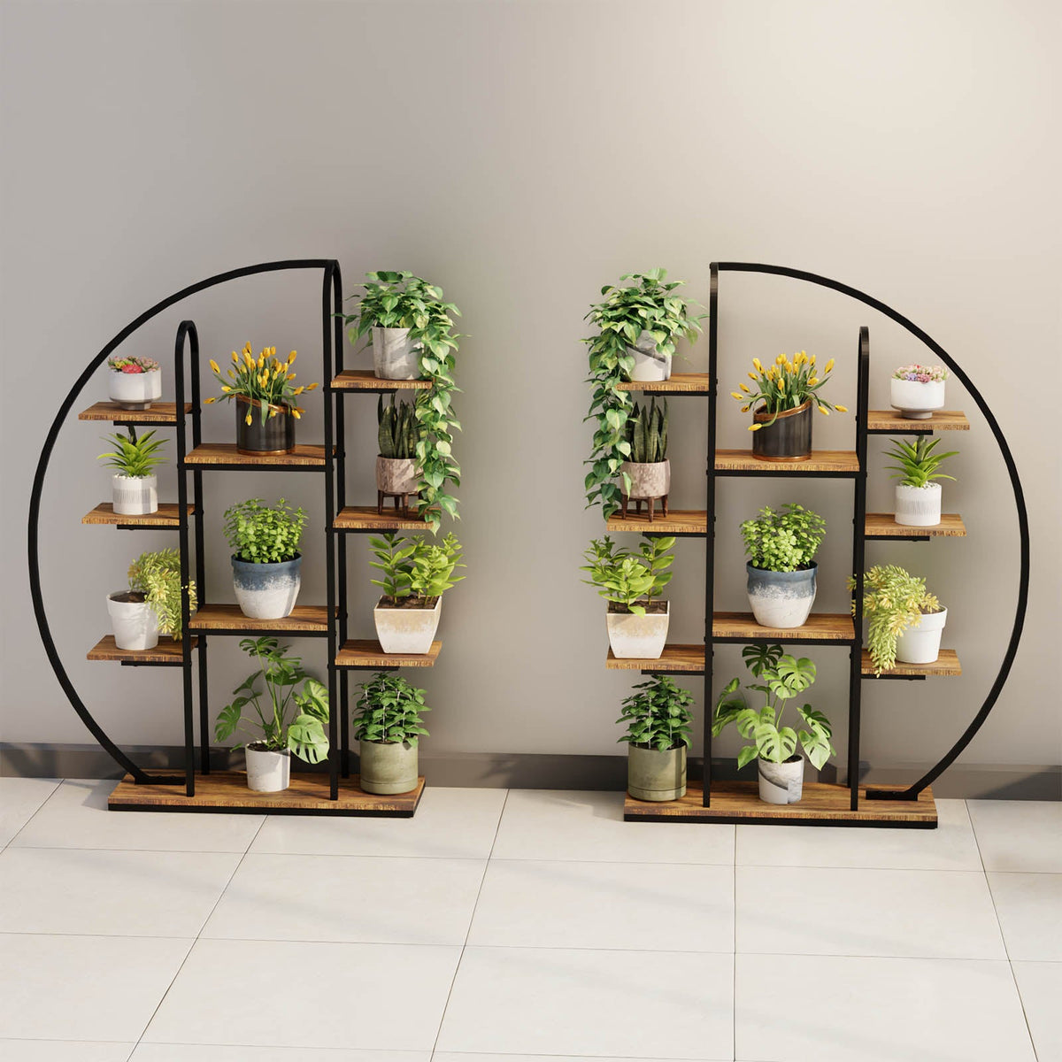 62.2" metal plant stand with grow lights, view 4