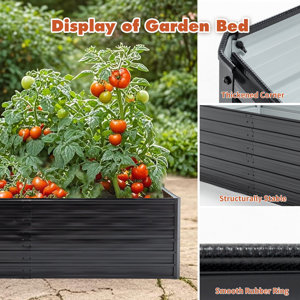 2-Pack 6x3x2 FT Galvanized Metal Raised Garden Beds, view 3