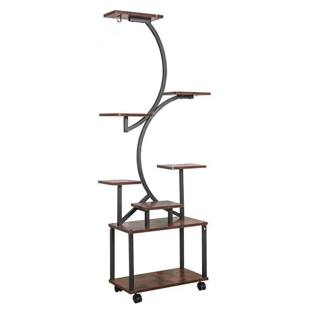 8-tier S-shaped plant stand with grow lights