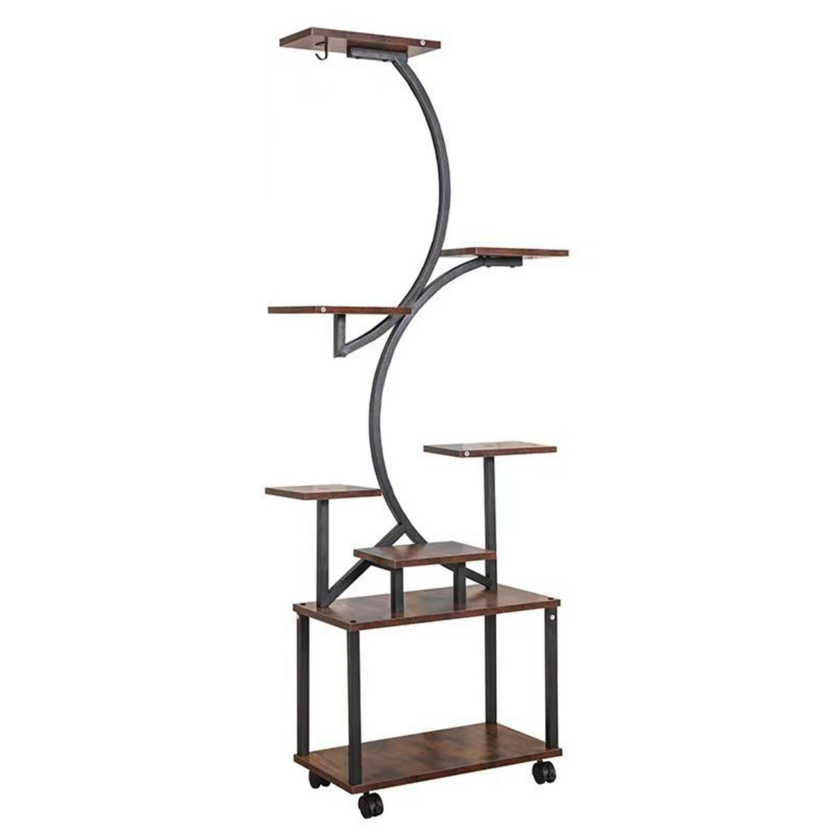 8-tier S-shaped plant stand with grow lights