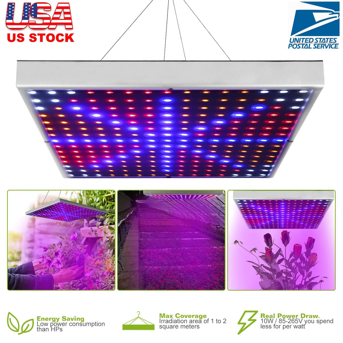 LED Grow Light Full Spectrum Hanging 225 LEDs Plant Grow Lamp Indoor Grow Light for Greenhouse Succulents, view 3