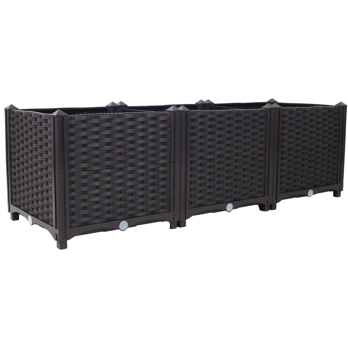Deep Raised Garden Bed Plastic Planter Boxes with Self-Watering System - Black, view 10