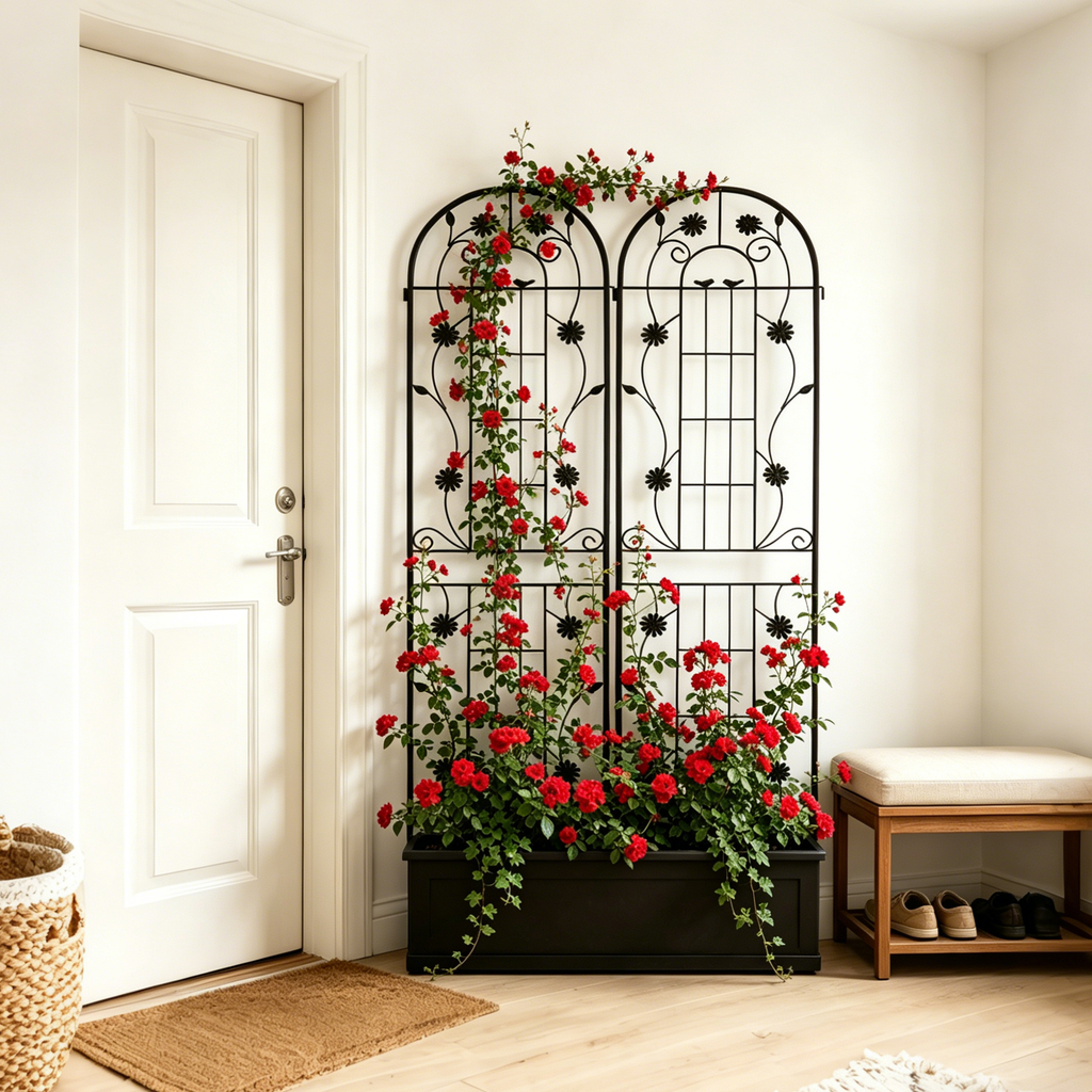 2 Pack Metal Garden Trellis 86.7" x 19.7" Rustproof Trellis for Climbing Plants, view 3