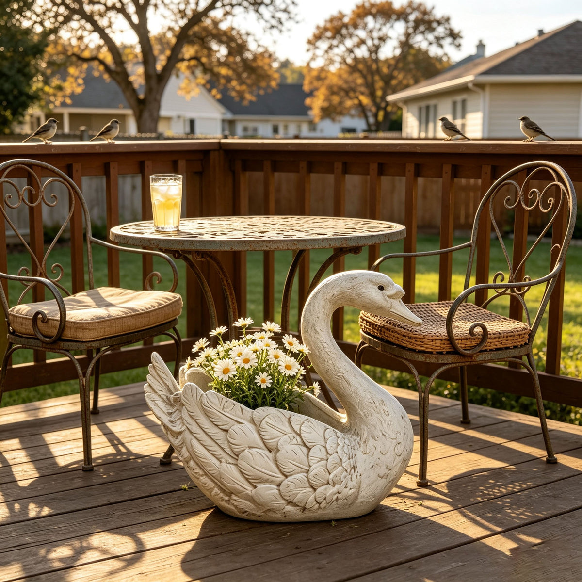 12.6'' Tall Swan Sculpture Planter, view 2