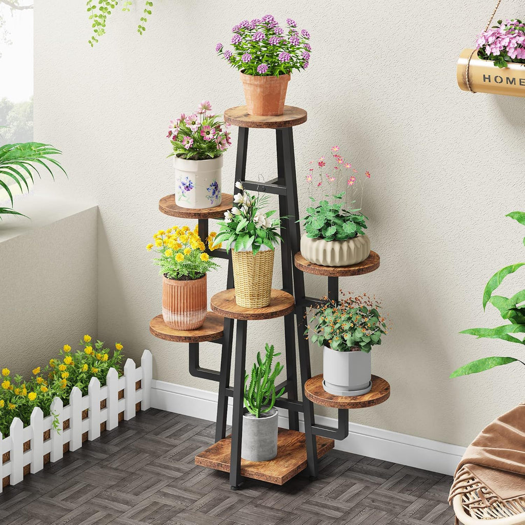 7-tier high-low corner plant shelf, view 14