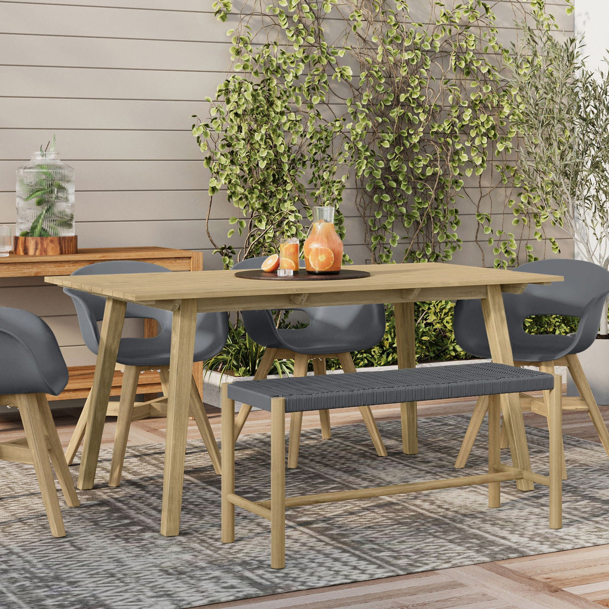 Dahlia - Outdoor Indoor Contemporary Bench, view 8