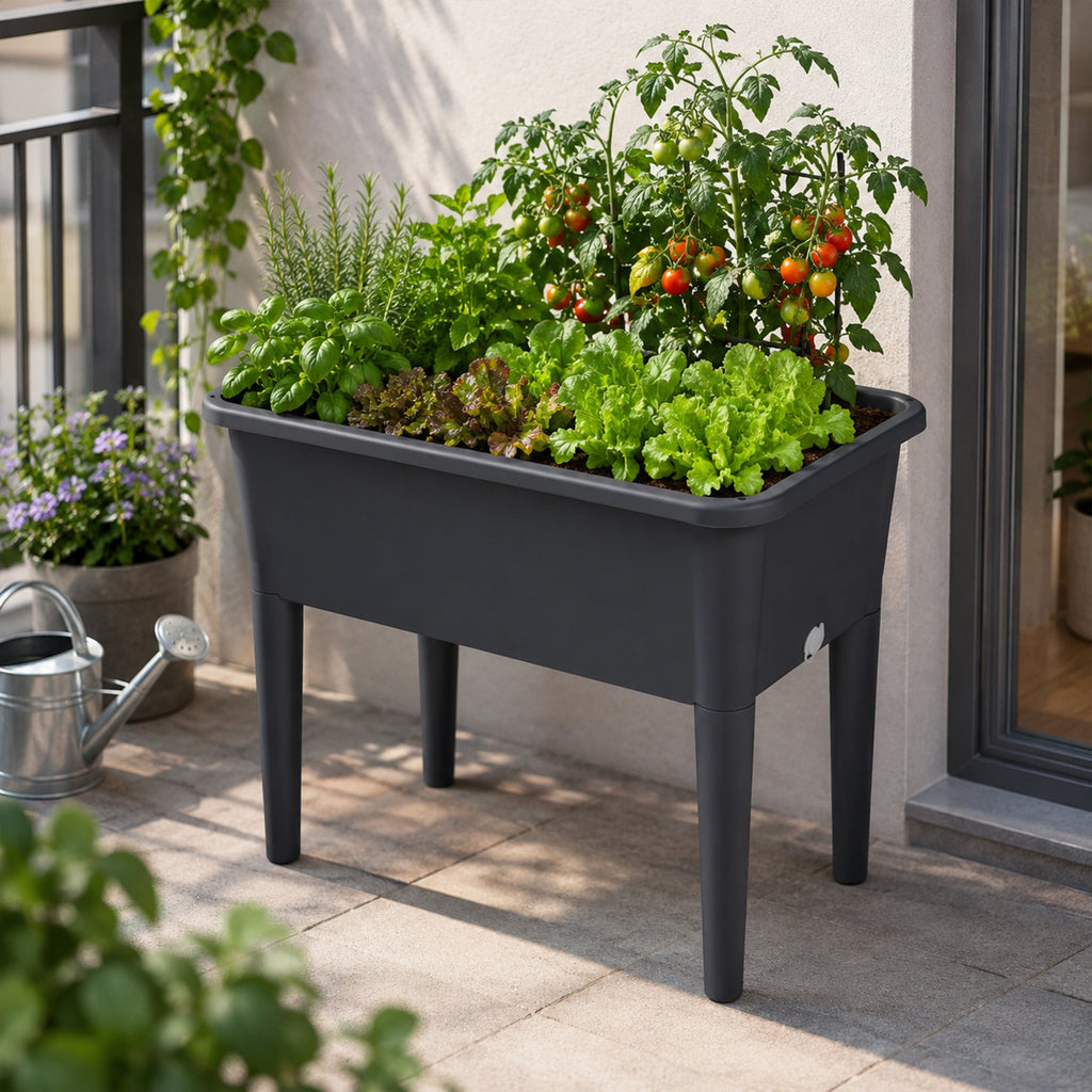Elevated Resin Garden Bed with Greenhouse Lid & Removable Legs, view 10