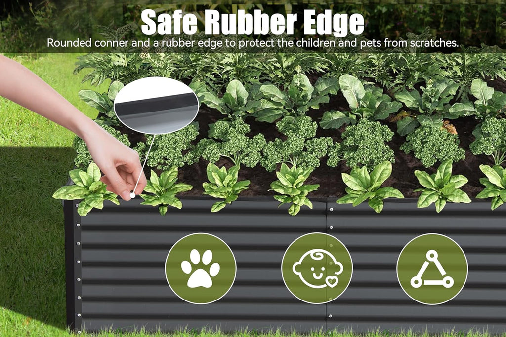 8×4×1.5 ft Galvanized Raised Garden Bed, view 7