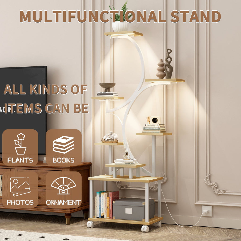 62" 8-tier plant stand with grow lights, view 9