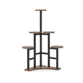 6-tier corner plant shelf, rustic brown