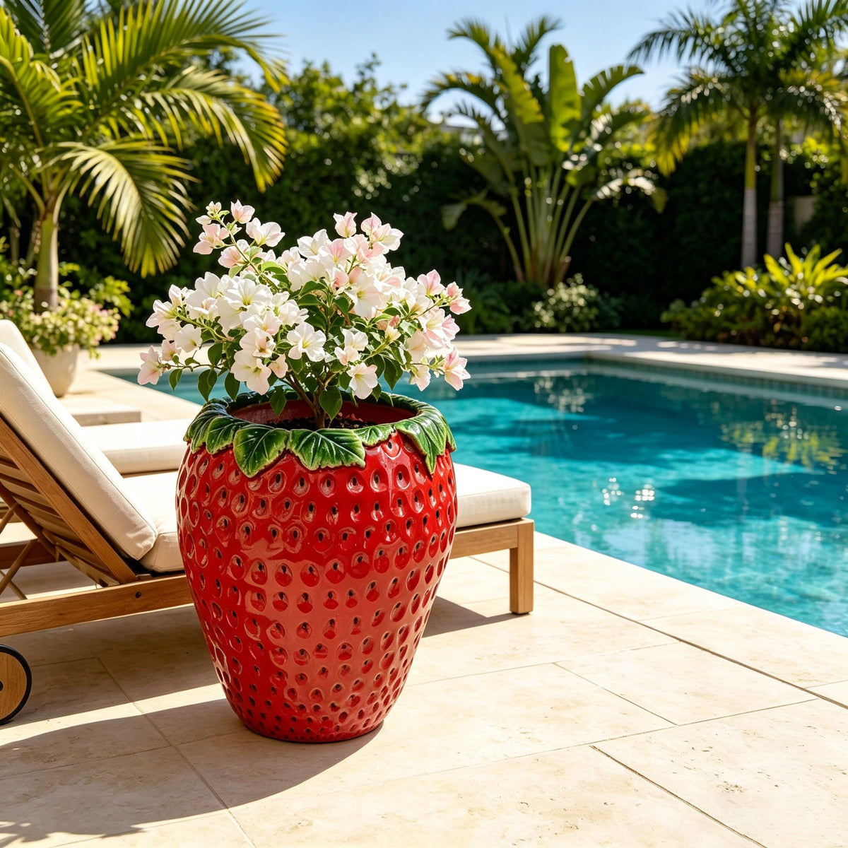 15'' Tall Strawberry Shaped Planter Pot, view 5