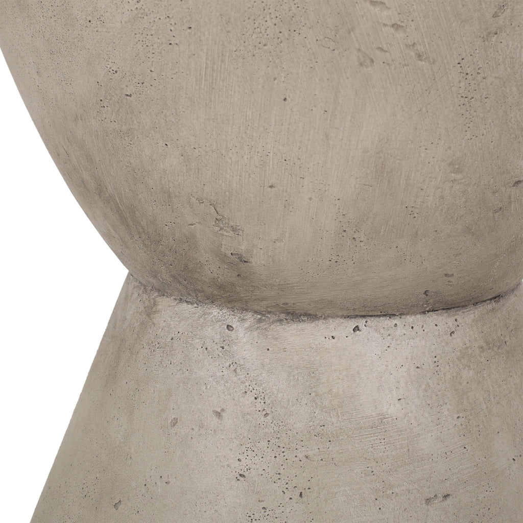 Outdoor Lightweight Concrete Side Table, Light Gray, view 6