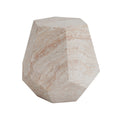 Hexagonal Travertine Concrete Side Table – Indoor/Outdoor