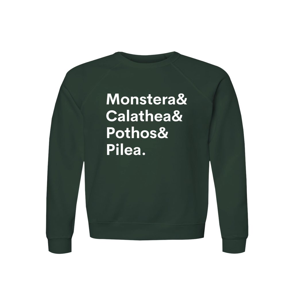 Monstera, Calathea, Pothos & Pilea Plant Lover Sweatshirt – Organic Cotton Raglan, view 9