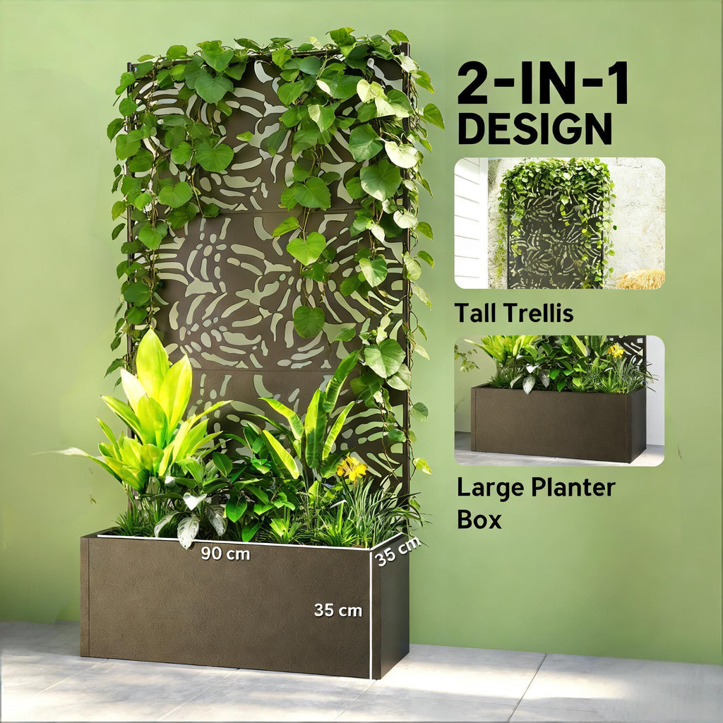Trellis Planter with Spacious Metal Box and Efficient Drainage, view 7
