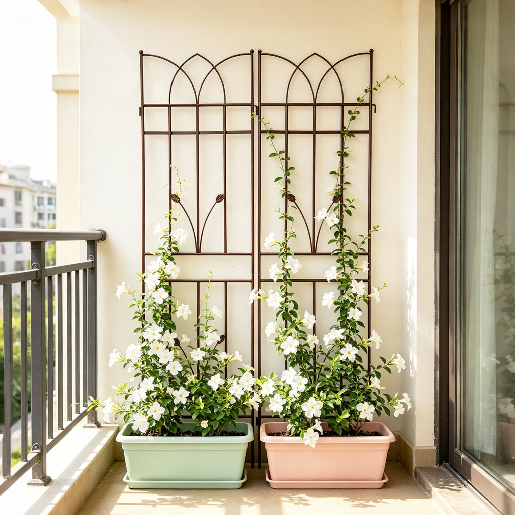 2 Pack Metal Garden Trellis – Brown or Black
