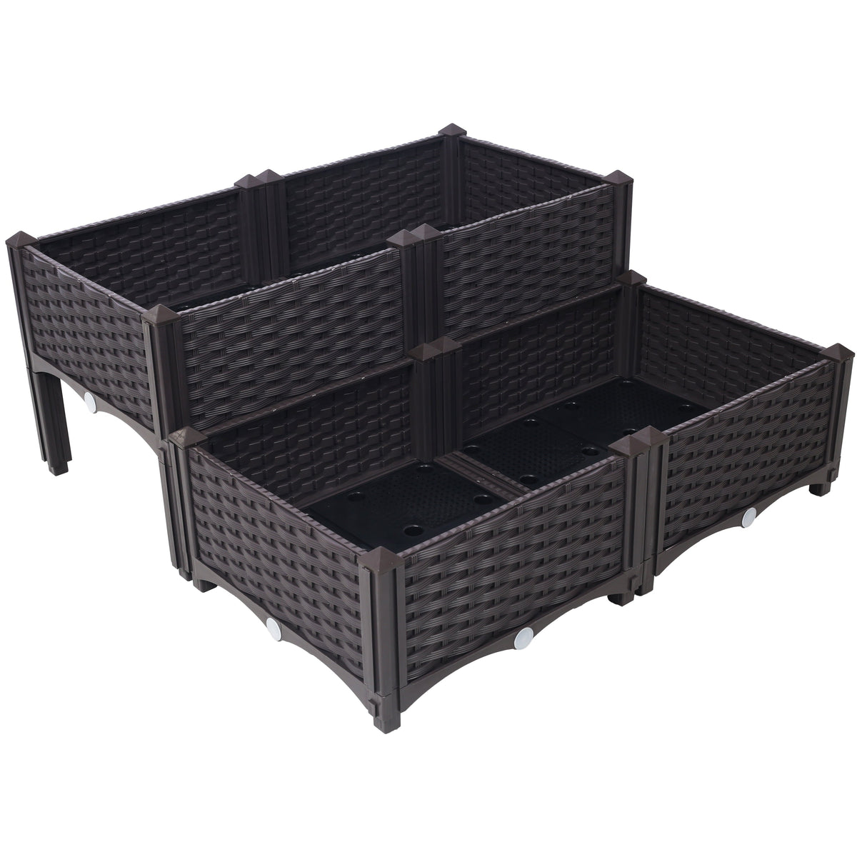 4 Piece Raised Garden Bed with Legs and Self-Watering Feature - Polypropylene