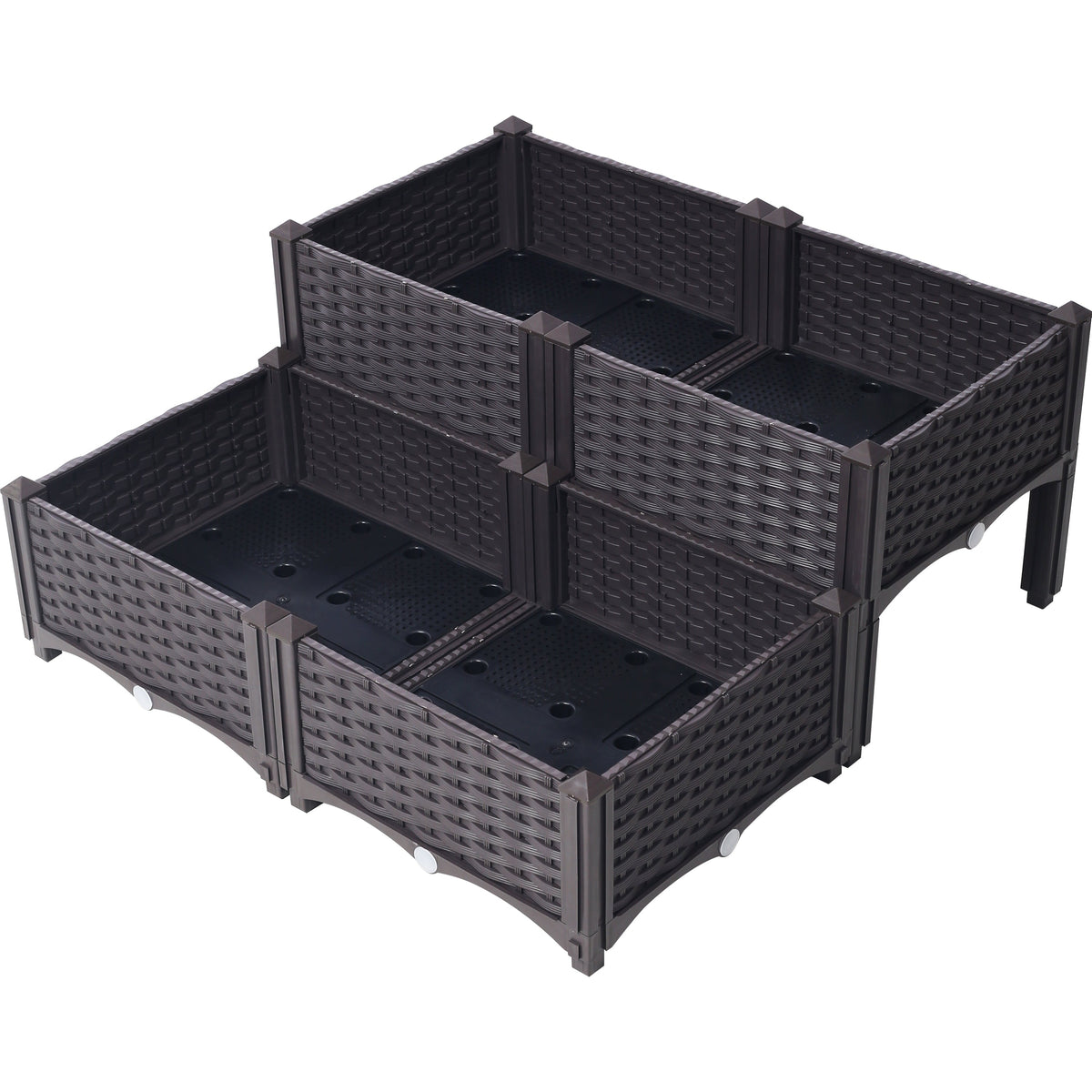4 Piece Raised Garden Bed with Legs and Self-Watering Feature - Polypropylene