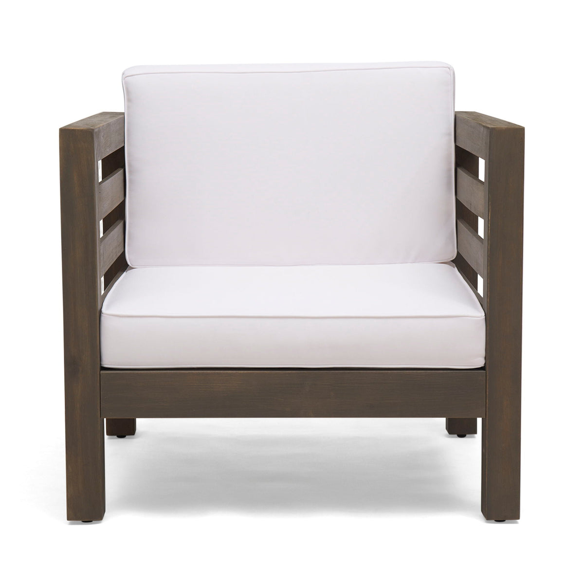 Outdoor Acacia Wood Patio Chair With Fabric Cushion