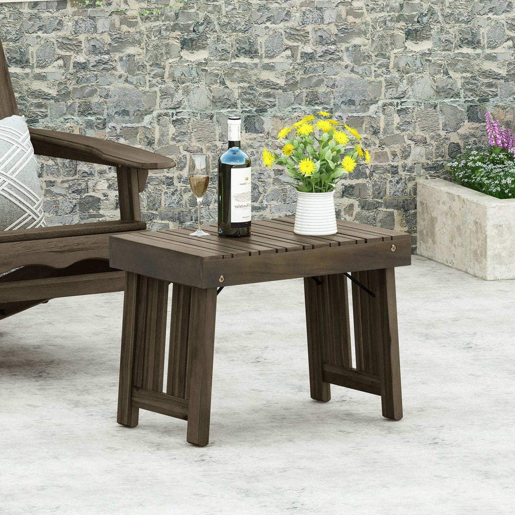 Temptation Outdoor Foldable Side Table With Slat Design, view 8